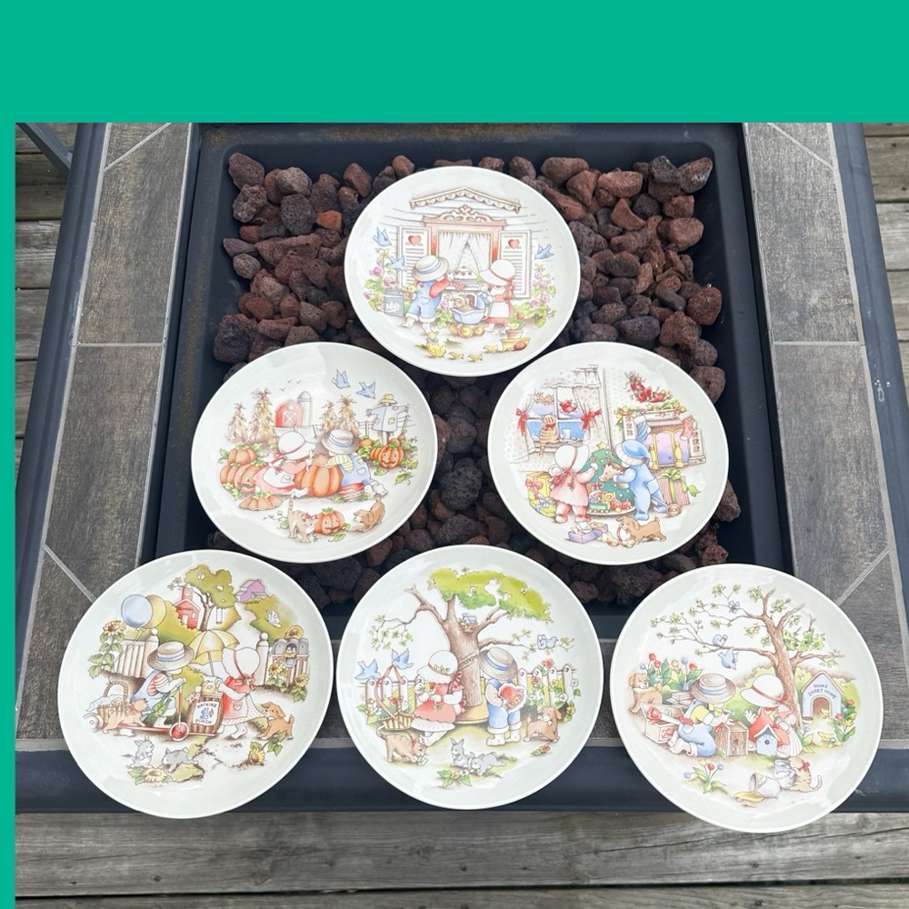 Vintage 1991 Watkins Country Kids Collectors Plates Korea 7.5” Set of 6 NEW